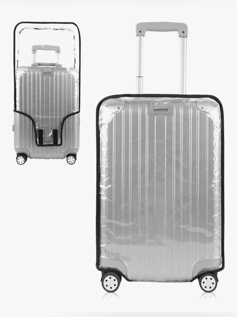 Clear PVC Luggage Suitcase Cover Black Trim NIP